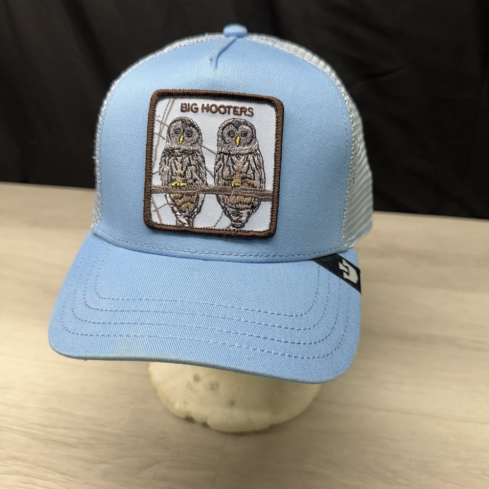 Goorin Bros Big Hooters Farm Mesh Back Trucker Hat Blue Owl Snapback 101-1670